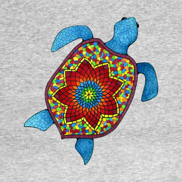 Turtley Awesome Mosaic Watercolor Turtle by studiogooz